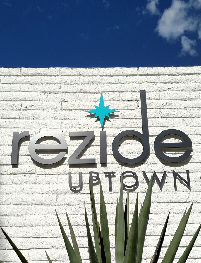 Rezide Uptown sign